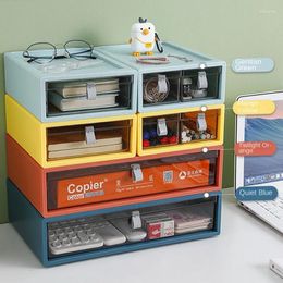 Storage Bottles Desktop Drawer Box Transparent Plastic Stackable Organizing Containers For Office Student Dormitory And Desk