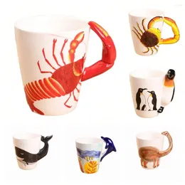 Mugs 3D Creative Personality Hand Painted Ceramic Mug Holiday And Birthday Gift