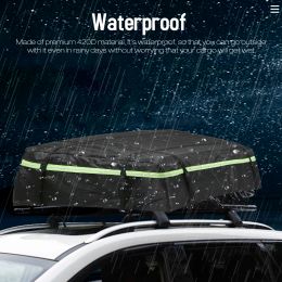 Waterproof Cargo Bag Car Roof Cargo Carrier with Night Reflective Strip Universal Luggage Bag Storage Cube Bag Travel Camping