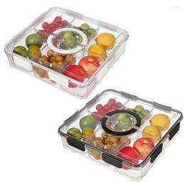 Dinnerware Snackle Box Divided Serving Tray Charcuterie Container Clear Square Storage With 6 Compartment Portable