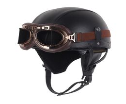 Motorcycle Helmets 2021 Half Face Helmet Leather Vintage Casco Moto Open Retro Motorbike Chopper For Adults2113126