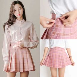 Urban Sexy Dresses High Waist Short Pleated Skirt Micro Skirt Black Mini Skirts Womens Tennis Skirts Korean Pink White Plaid Skirts Fall Winter 240403