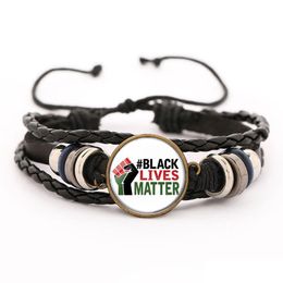 Charm Bracelets Black Lives Matter Leather I Cant Breathe Letters Fashion Adjustable Braid Vintage Bead Bracelet For Women Mens Gift Dhnvq