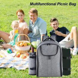 Tools Portable 4 Persons Picnic Backapck Rucksack Hiking Outdoor Camping BBQ Lunch Bag With Tableware Cup Set Backpacking Picnic Bags