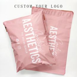 Mailers Custom LOGO Printed No smell high quality waterproof shoes matte pink poly mailing bag