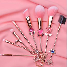 8pcsset Sailor Moon Unique Makeup Brushes Shape Set With Blush Brush Eye Shadow Concealer Cosmetic Beauty Tool Kit 240403