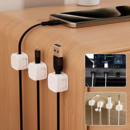 6pcs Magnetic Cable OrganizerCable Wire Holder Mouse Headphone Earphone Charger Cord Protector Desk Winder Clip