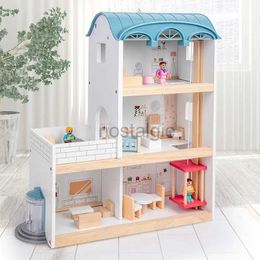 Kitchens Play Food Play House Elevator Wooden Scandinavian Wind Dollhouse Toys Princess Villa Boys And Girls Children Simulation Educational Toys 2443