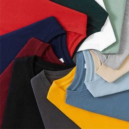 Men's T-Shirts Mens Spring and Autumn New Long Sleeve T-shirt Simple and Fashionable Versatile Round Neck Underlay Cotton Tops 2443