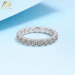 Cluster Rings PuBang Fine Jewelry Solid 925 Sterling Silver Full Real Moissanite Diamond Ring For Women Wedding Anniversary Gift