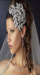New Trendy Wedding Bridal Crystal Rhinestone Silver Queen Headbands Tiara Headpiece Princess Hair Accessories Pageant Prom Jewelry5619977