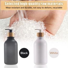 Liquid Soap Dispenser 300/500ml Bathroom Bottle Shampoo Shower Gel Press Type Refillable Empty Glossy Waterproof Labels