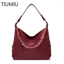 Evening Bags High Quality PU Leather Ladies Shoulder Bag Rhombus Pattern Stitching Designer Brand Messenger Soft Handbag 2024