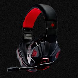 Bass Gaming Headset with Mic Over-Ear Headphones Stereo Sound Gamer Headphone Video Game Noise Cancelling with Microphone for PC