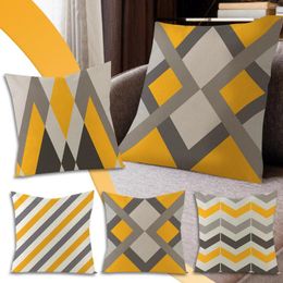 Pillow Yellow Geometric Cover Polyester Decorative Sofa S Covers Throw Pillows 45 Cases Home Decor L5