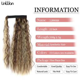 LINWAN Synthetic Corn Whisker ponytail heat resistant high temperature Fibre silk suitable for women's ponytail hairpieces