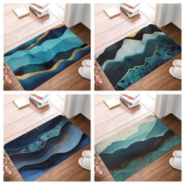 Carpets Blue Oil Painting Housing Door Mats Corridor Floor Entrance Front Indoor And Outdoor Kitchen For