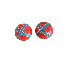 Stud Earrings D007 Fashion Golden Blue Red Round Set Earring Women Jewellery High Quality