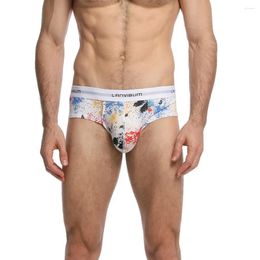 Underpants Underwear Men's Briefs Printed Mid-waist Breathable Pouch Comfortable Panties Gay Men Ropa Interior Hombre