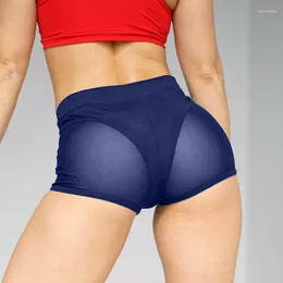 Women's Shorts Sexy Mesh Sports Yoga Pants Elastic Bottom Beach Pant