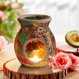 Candle Holders European Oil Furnace Aroma Burner Mosaic Colourful Holder Candlestick Vase Romantic Crafts Gifts Home Decoration