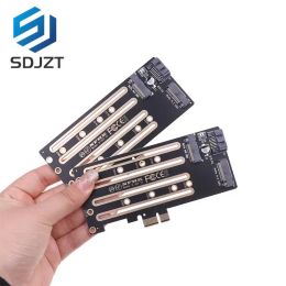 1pc Add On Cards NVMe M.2 SSD To PCIe 3.0 4.0 x4, SATA M.2 SSD To SATA dual-purpose Adapter With Bracket PCIE to M2/M.2 Adapter