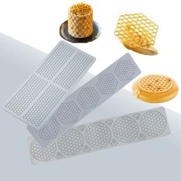 Food Grade Honeycomb Shaped Sugar Craft Silicone Pads Cake Lace Mat Chocolate Chip Dessert Decorating Tools Fondant Cake Molds