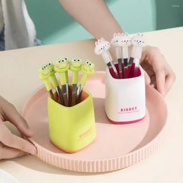 Forks Cartoon 1 Set Flatware Dessert Frog Patterm With Storage Box Fruit Toothpick Fork Kitchen Supplies Tableware