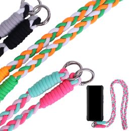 60cm Long Thick Braided Rope Crossbody Mobile Phone Lanyard Gasket Anti Lost Strap For iPhone 15 14 13 Samsung Mi Universal 2023