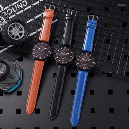 Wristwatches Men Digital Watchs Graduated Quartz Watch Minimalist Leather Strap Luxury Fashion