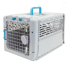 Cat Carriers Dog Kennels 19" Collapsible Plastic Pet Kennel Grey Small 1 Piece