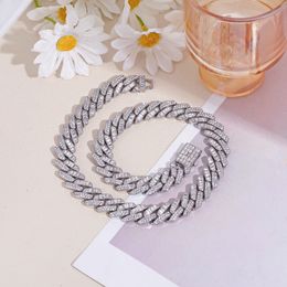 moissanite chain bracelet designer jewelry necklace fashion Alloy sier hip hop Vvs Moissanite Diamonds Cuban Chain cuban link chain ice out chain gift