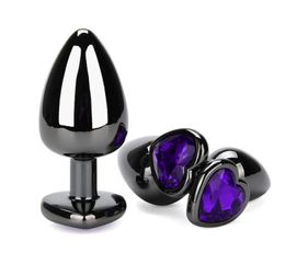 Sex Toys Anal Plug Metal Set 3 Pcs Heart Shaped Base With Jewelry Birth Stone Buttanalplay Rose Jewel Sex Butt Plug Jun5 SH190731287731