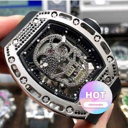 Hollowed Out Skull Automatic Mechanical Watch Personality Fashion Domineering Men's Wine Barrel