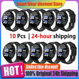 D18 Smart Watch Wholesale 10 Pcs Men Blood Pressure Smartwatch Waterproof Women Heart Rate Monitor Fitness Tracker Watch Sport