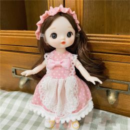 1/8 BJD Doll 16cm Doll Dolls for Girls 3D Big Eyes Multi-joint Munecas Beautiful Dolls with Clothes Children's Toys Gifts Bjd