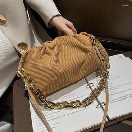 Bag Fashion Ladies Corduroy Light Chain Handbag 2024 All-match Luxury Messenger Shoulder Clutch Wallet