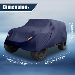 Uxcell Car Cover for Jeep Wrangler JK 2 4 Door 2007-2017 for JL 2018-2021 Outdoor Waterproof Sun Rain Dust Wind Protection