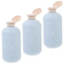 Liquid Soap Dispenser 3 Pcs Plastic Shampoo Bottles Lotion Travel Toiletries Dispensing Lids Empty