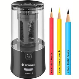 Sharpeners Automatic Electric Pencil Sharpener Large Heavy Duty For 612mm Coloured Pencils Mechanical USB For Children Artists Stationery