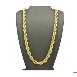 Chains Heavy Hip Hop 24Quot Uni Rapper039S 7Mm Solid Thick Rope Chain Necklace 18K Yellow Gold Filled Collar Clavicle Men Jewelry62910 Dhqgj