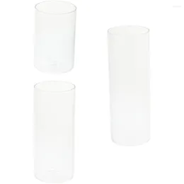 Candle Holders 3 Pcs Transparent Cup Creative Container Desktop Ornament Empty Glass Tealight Holder