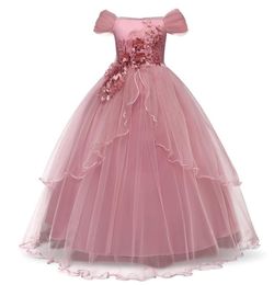 Elegant Dress Evening Ball Gown Kids Princess First Communion Teenager Rose9700581