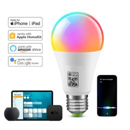 MFI Certified Homekit LED Smart Wifi Light Bulb E27 Smart Lamp Multicolour Dimmable LED Bulb Siri Control for Alexa Google Home