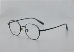 Wide-rimmed glasses frame height number glasses ultra-light pure titanium hexagonal thick frame does not show thick wholesale gender-free spring