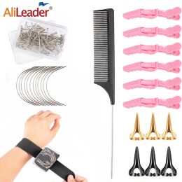 Tools Magnetic Pin Holder Wristband with C/tpins,pintail Rat Tail Comb,alligator Hair Clip,hair Parting Ring,magnetic Pincushion Sets