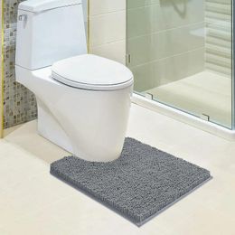 Bath Mats Chenille U Shape Toilet Mat Soft Plush Bathroom Rug Super Absorbent Non-Slip Foot Accessories