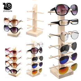 Display 2~6 Layers Wood Sunglass Display Rack Shelf Glalsses Storage Eyeglasses Show Stand Jewellery Holder Multi Pairs Glasses Showcases