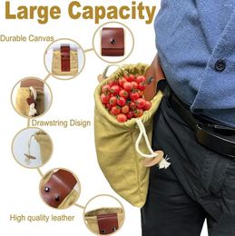 Storage Bags Outdoor Portable Premium Canvas Foraging Bag Foldable Mushroom Belt Camping Fruit Picking Tactical For Hiking