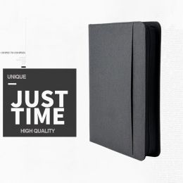 Padfolio A4 notebook Document Folder PU Leather Zipped Ring Binder Conference Bag Business Briefcase Office School